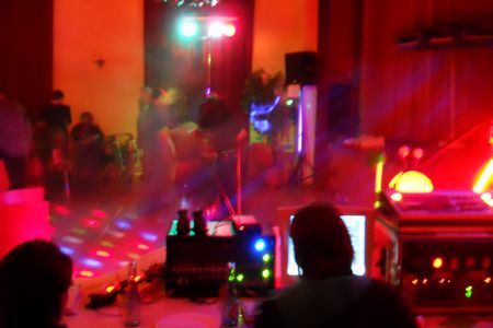 Der Blick &uuml;ber den Disco-Mobil-Kommandostand auf die Aktionsfl&auml;che